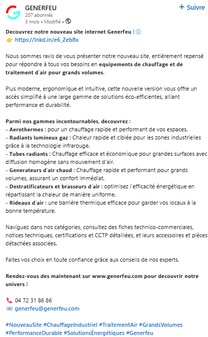 Mise à jour site internet